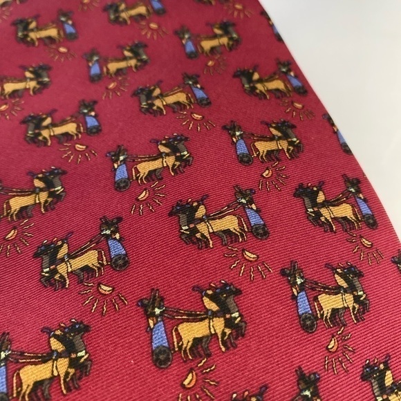 4 for $20 SALE! Liberty of London 100% Silk Tie, Red Egyptian Chariot - Picture 5 of 6
